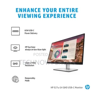 Hp E27u G4 27" QHD Usb-C Monitor