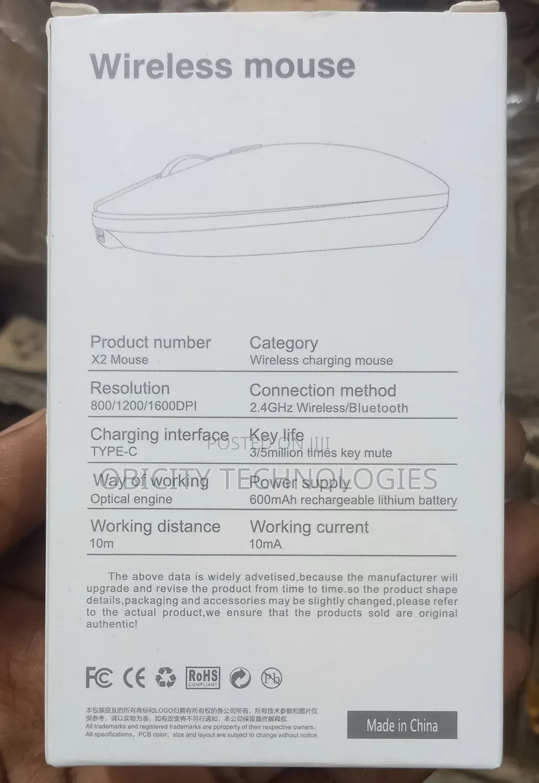 X2 Type C Rechargeable Wireless Mouse