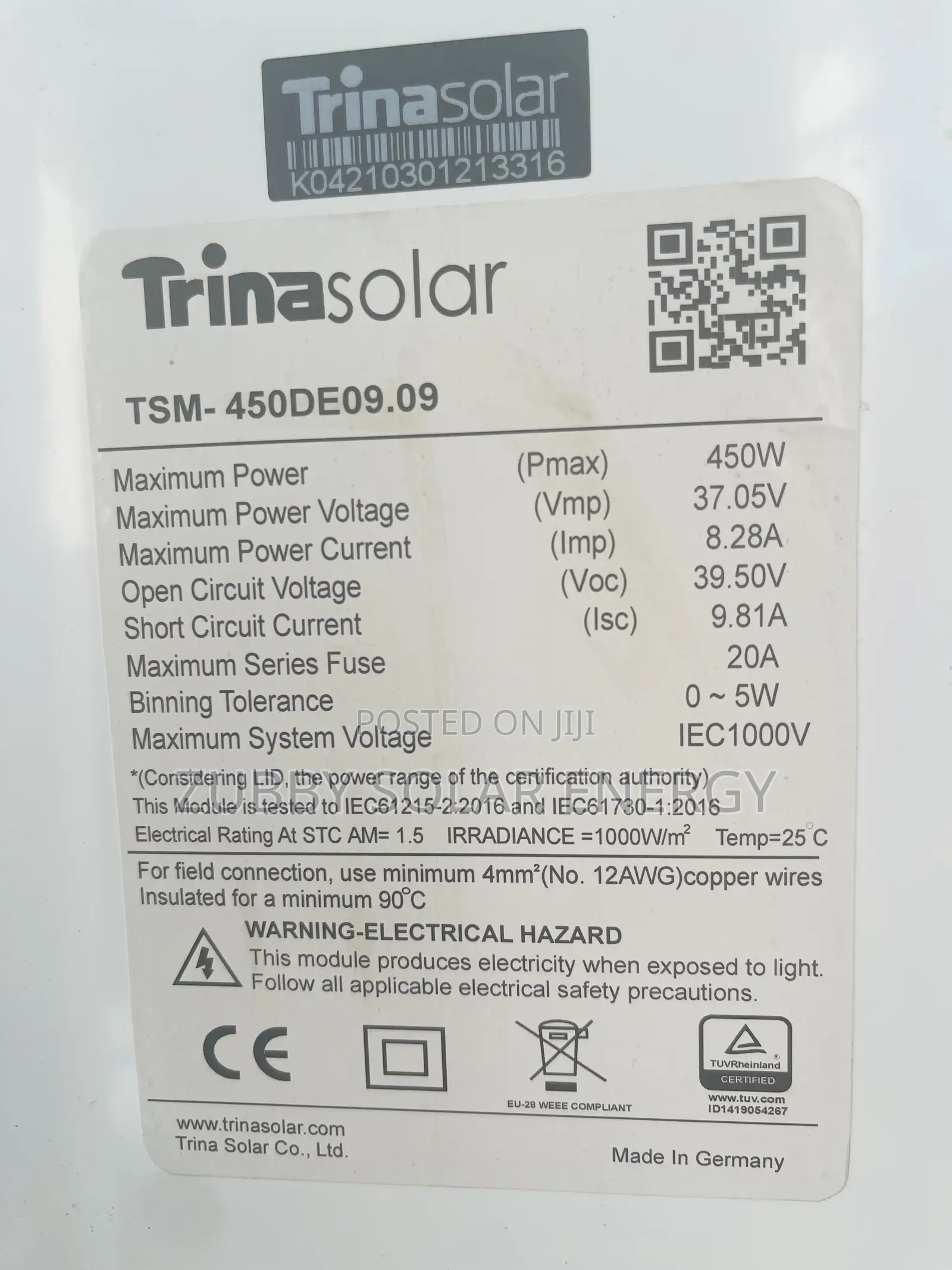 450w Trina Solar Panel
