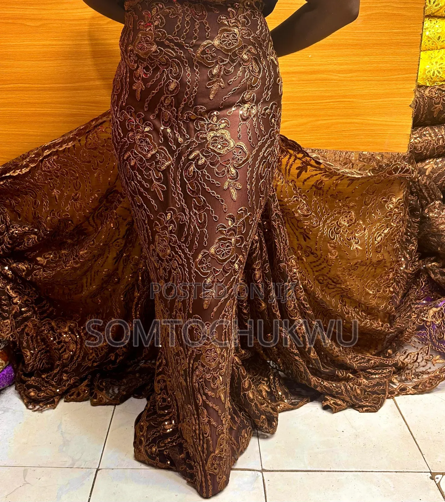 Beautiful Sample Lace With Sequins Design