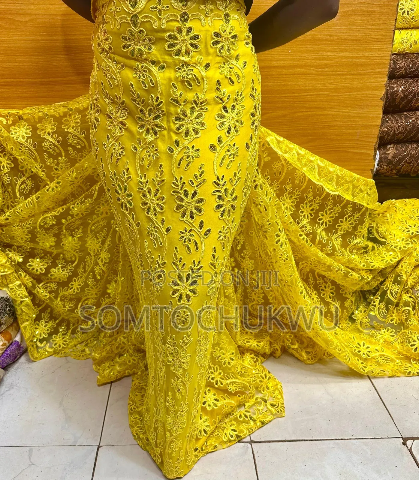 Beautiful Sample Lace With Sequins Design