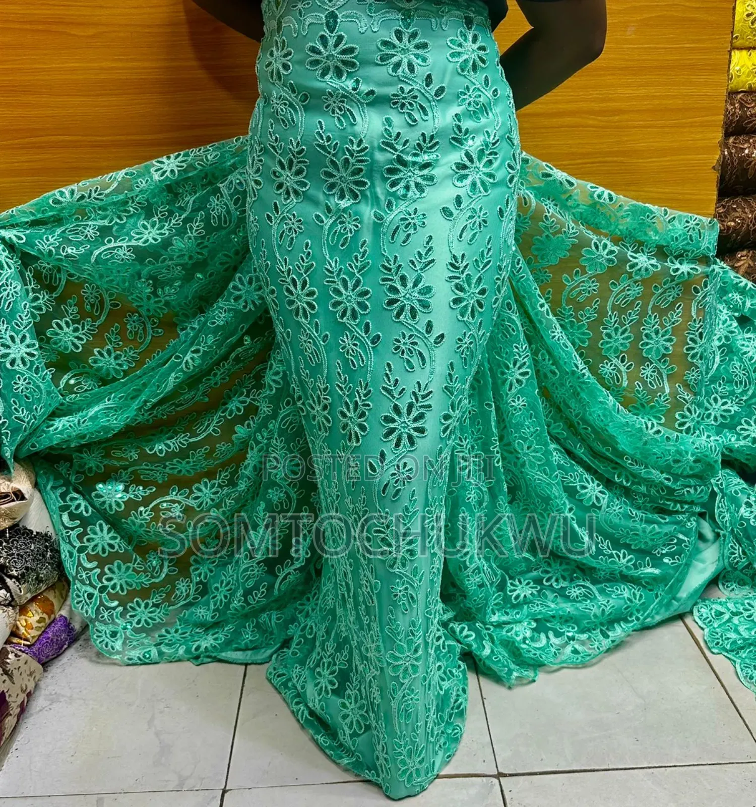 Beautiful Sample Lace With Sequins Design