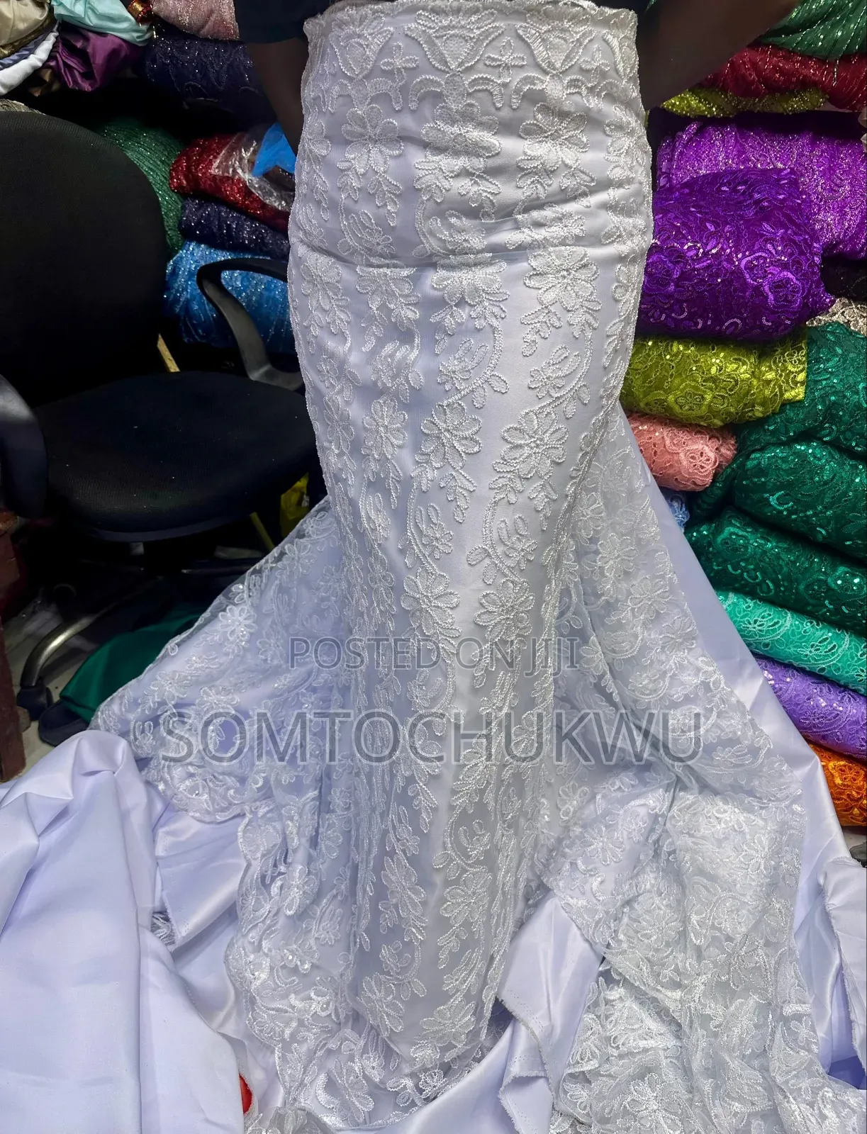 Beautiful Sample Lace With Sequins Design