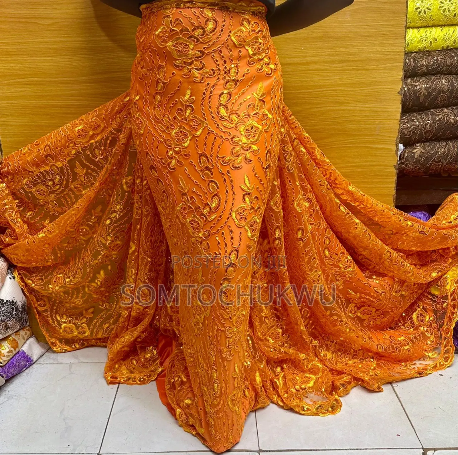 Beautiful Sample Lace With Sequins Design