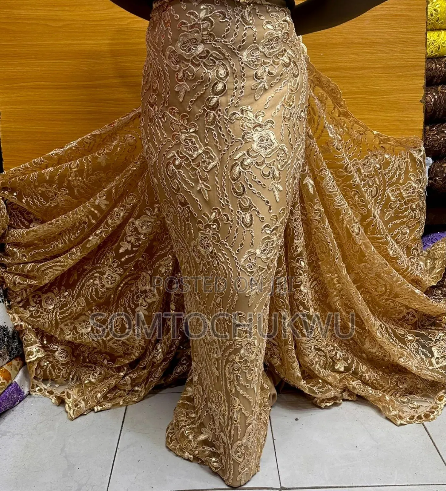 Beautiful Sample Lace With Sequins Design