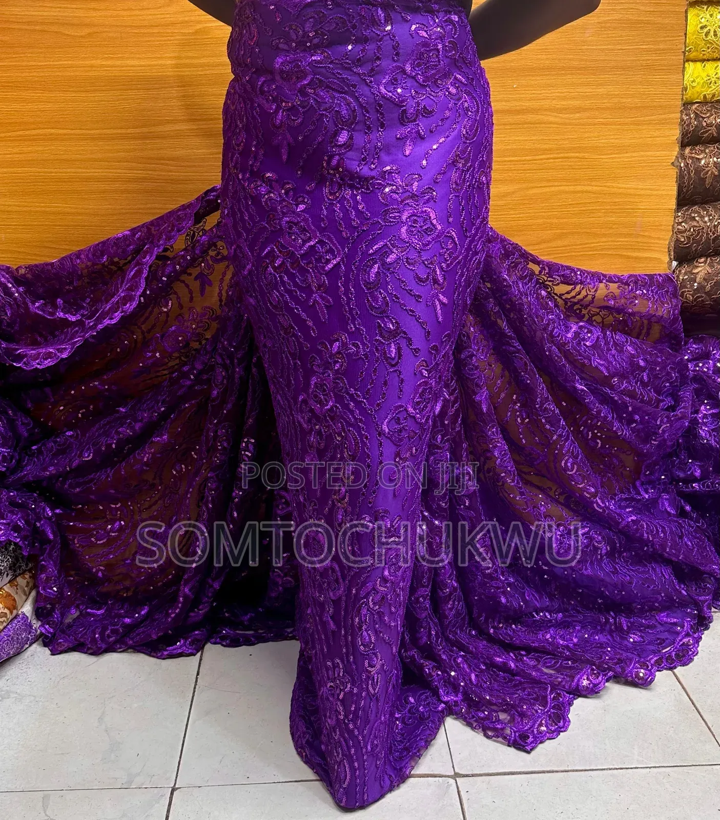 Beautiful Sample Lace With Sequins Design