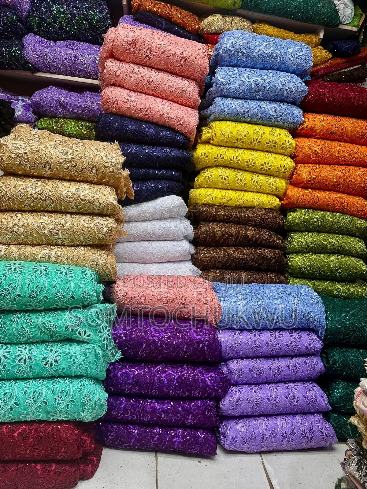 Beautiful Sample Lace With Sequins Design
