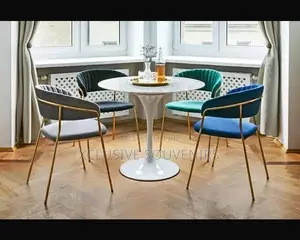 4 Seater Ergonomic Dining Set With High-back Dining Chairs