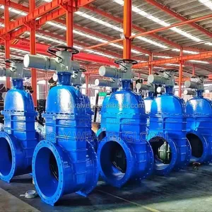 Seated Ductile Iron Flanged Gate Valve, Electric Sluice Gate Valve