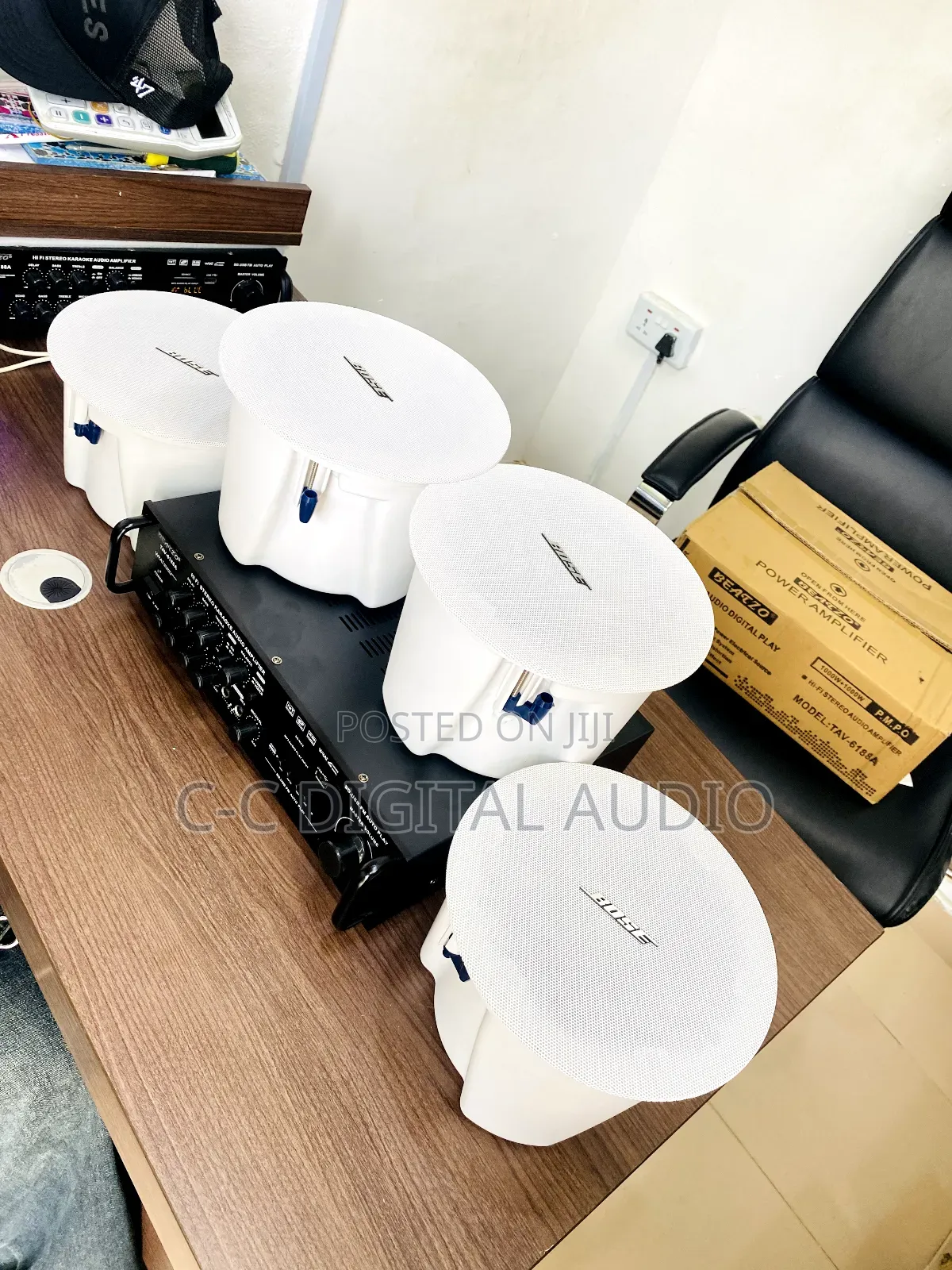 4 Bose and Amplifier Ceiling Speaker Setup