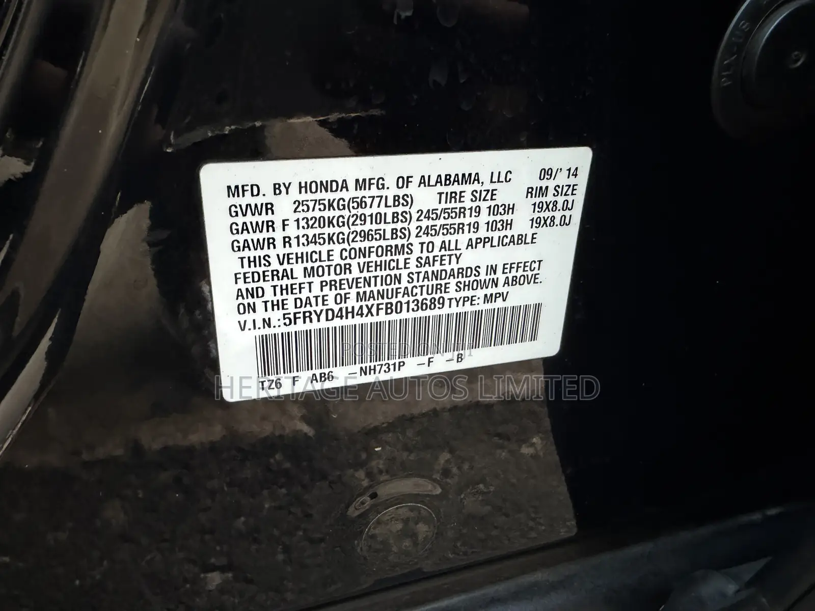 Acura MDX 2015 Black