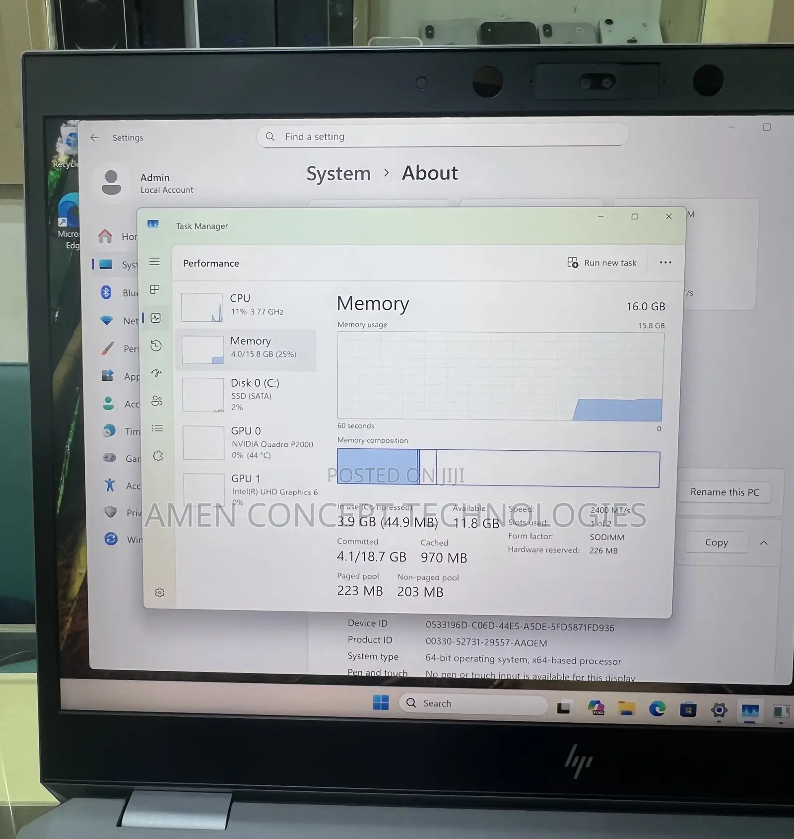 Laptop HP ZBook Studio G5 16GB Intel Core i7 SSD 512GB