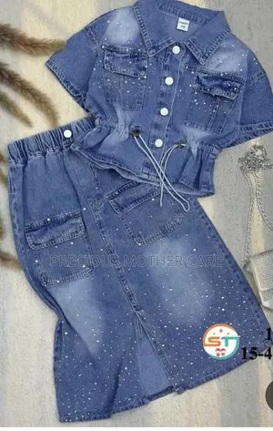 Girls Jean Jacket and Jeans, Skirt 2 Pics