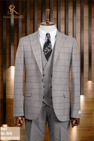 Senzo Rivolli Classic Checkered 3-Piece Men’S Suit