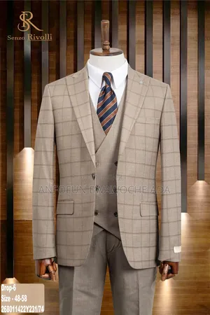 Senzo Rivolli Classic Checkered 3-Piece Men’S Suit