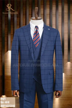 Senzo Rivolli Classic Checkered 3-Piece Men’S Suit
