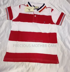 Children Polo Top Red and White Co'Or