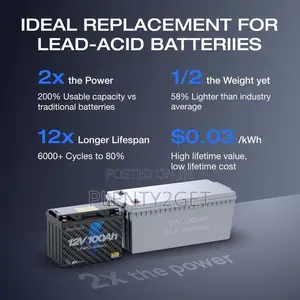 Ecoflow 12v 100ah Lifepo4 Battery, Built-in 100a