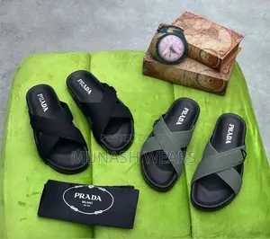 Prada Leather Slipers Cross Design 40-46