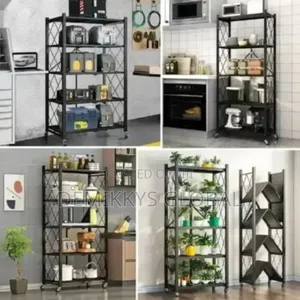 Foldable Storage Shelf With Wheels - 5 Layers
