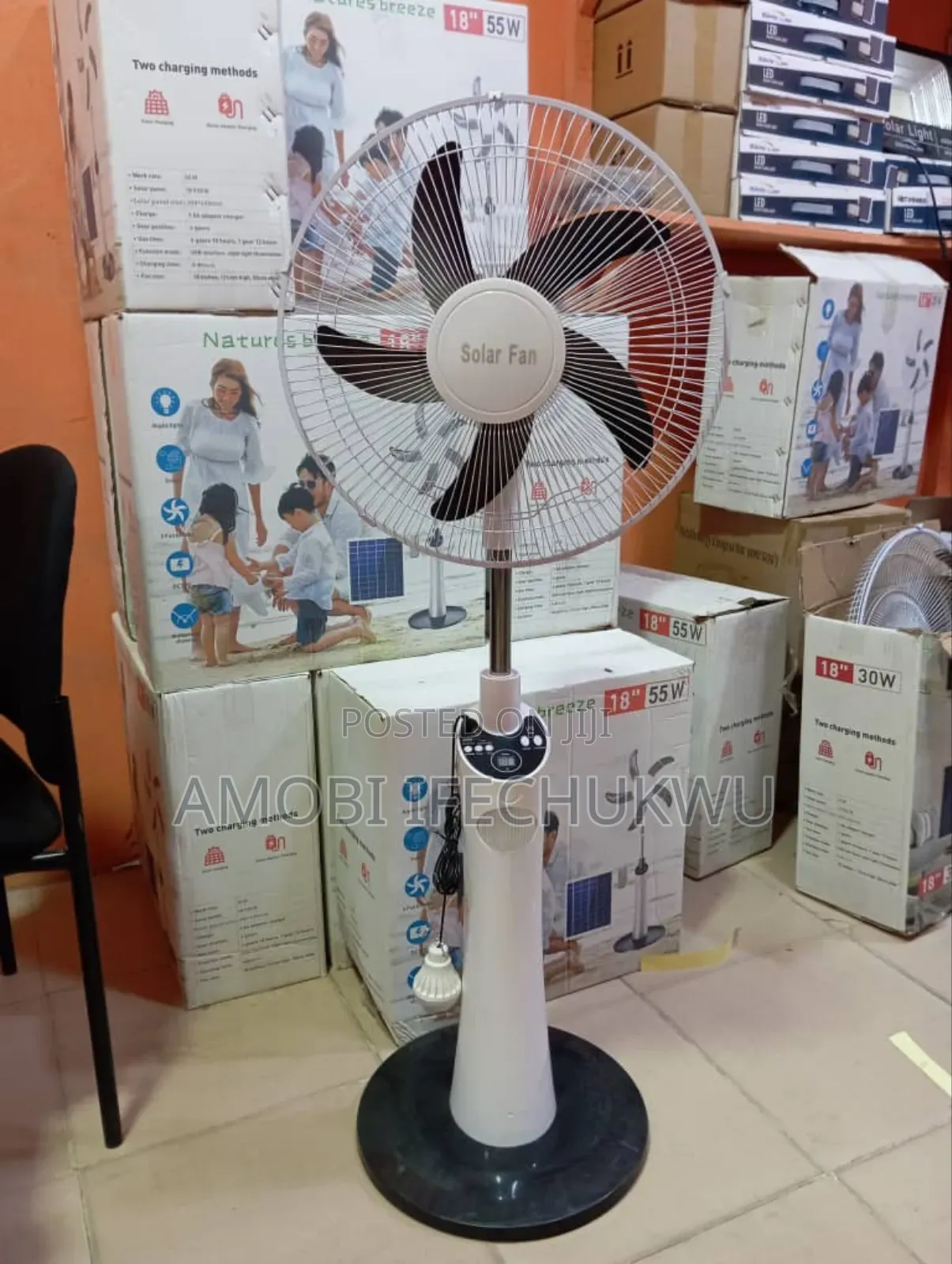 16" Solar Standing Fan