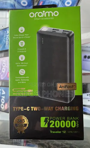 Oraimo 20000mah Powerbank Type C Two Way Charging