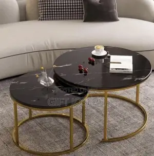 2 in 1 Faux Marble Center Table