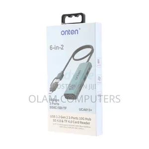 Onten Usb 3.2 Gen 2 3-Port 10g Hub Sd 4.0 Tf 4.0 Card Reader