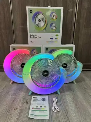 Colourful G Shape Rechargeable Fan