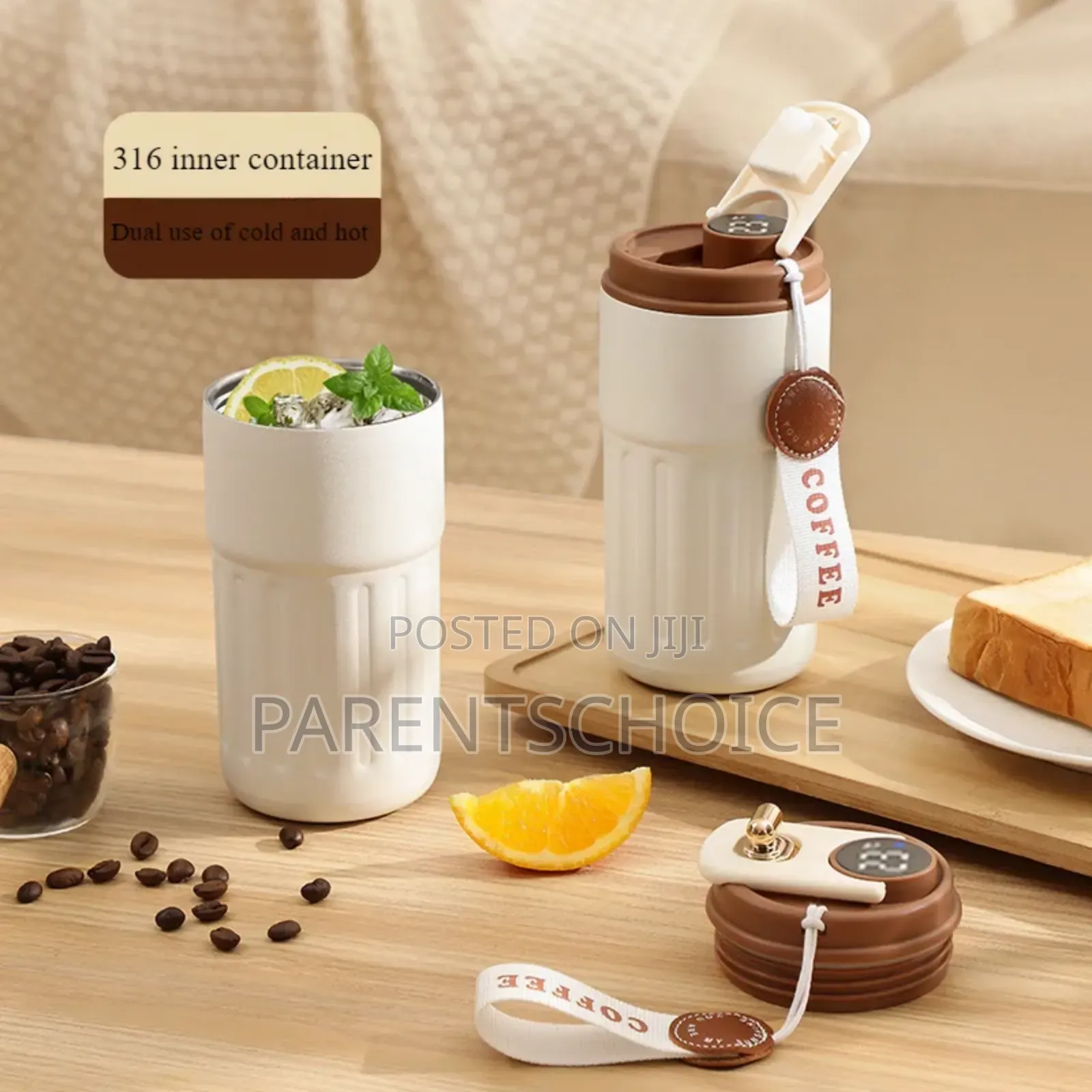 450ml Thermos Bottle Smart Display Temperature Coffee Cup
