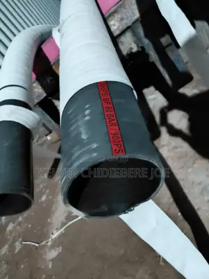 6" Rubber Canvas Layflat Discharge Black Hose