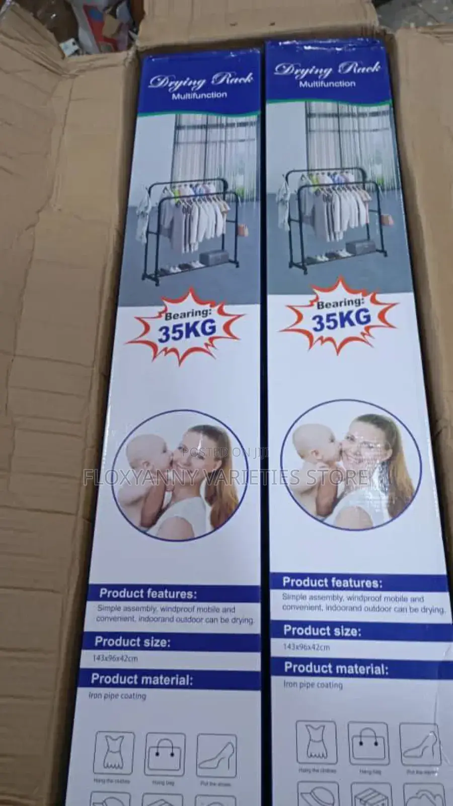 35kg Heavy Duty Double Pole Clothe Hanger/Rack