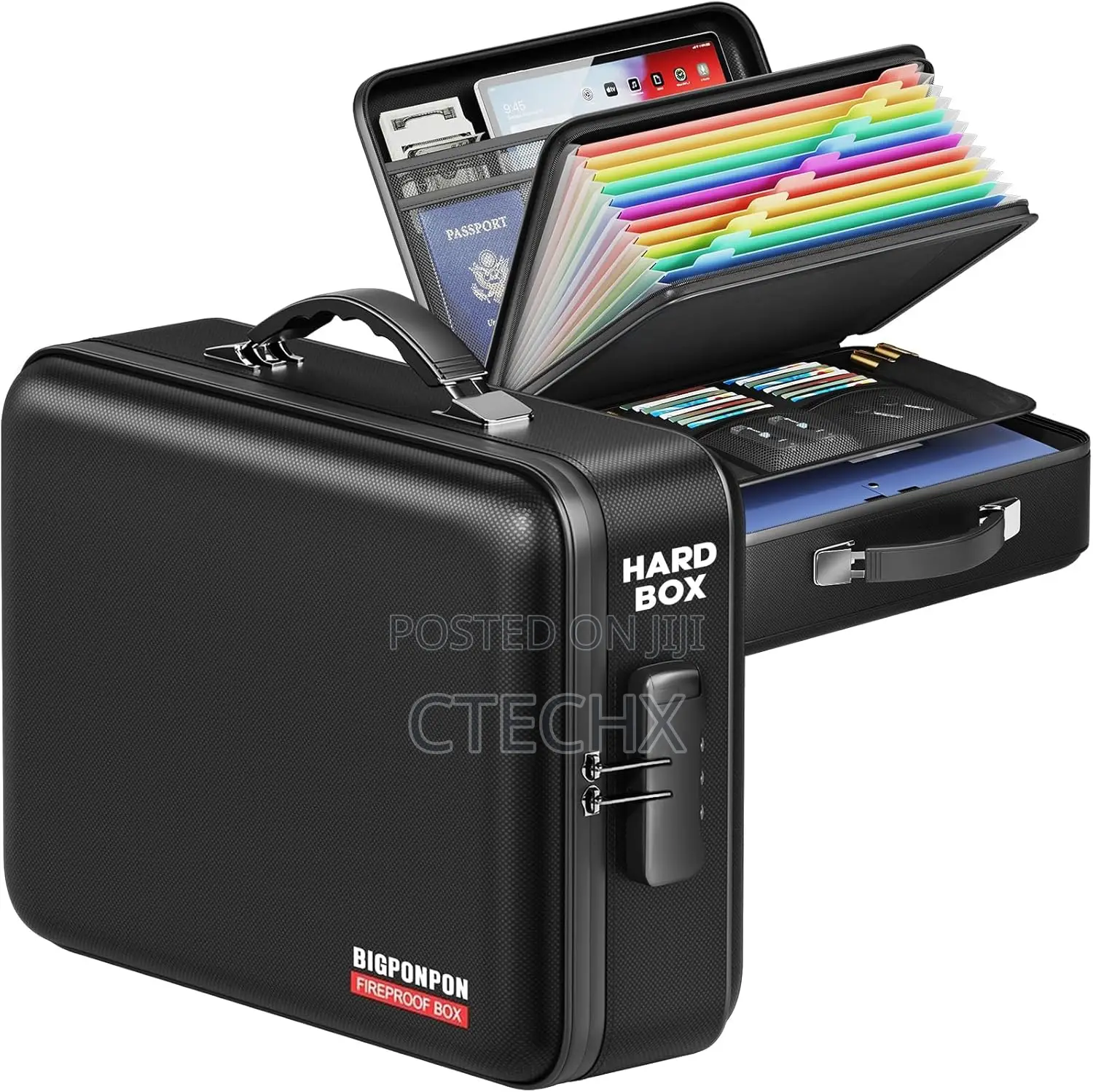Waterproof & Fireproof Lockable Storage Box With Combination Lock