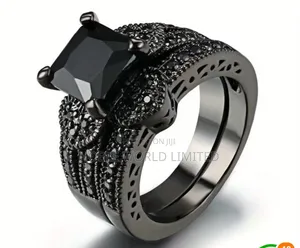 Elegant Black Bride's Wedding Rings