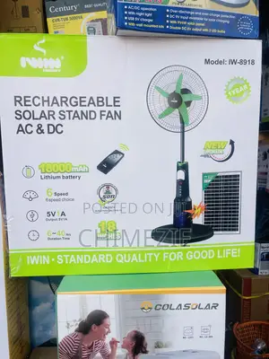 Iwin Energy 18-Inch Rechargeable Fan With Mosquito Repellent Light