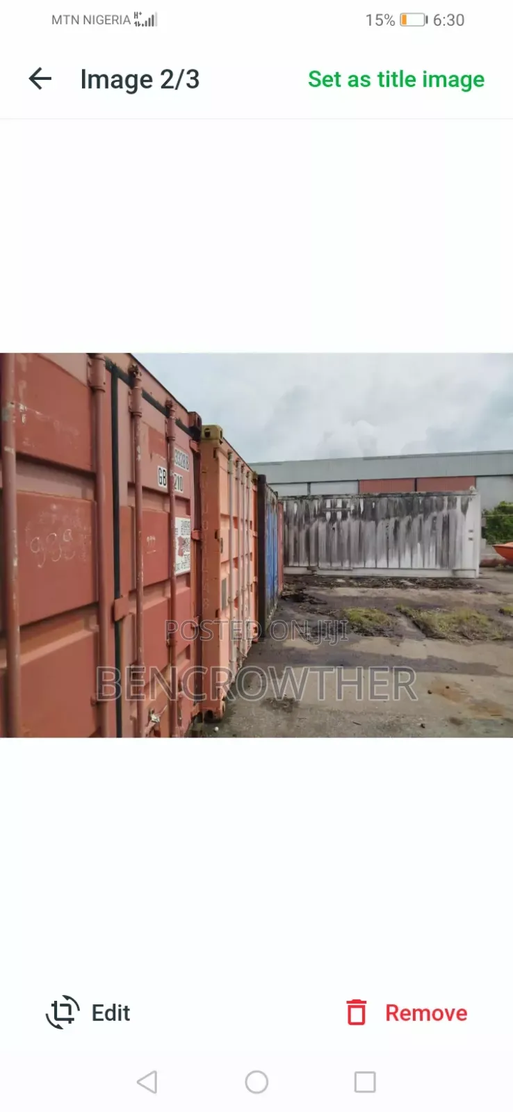 Empty Used Containers for Sale