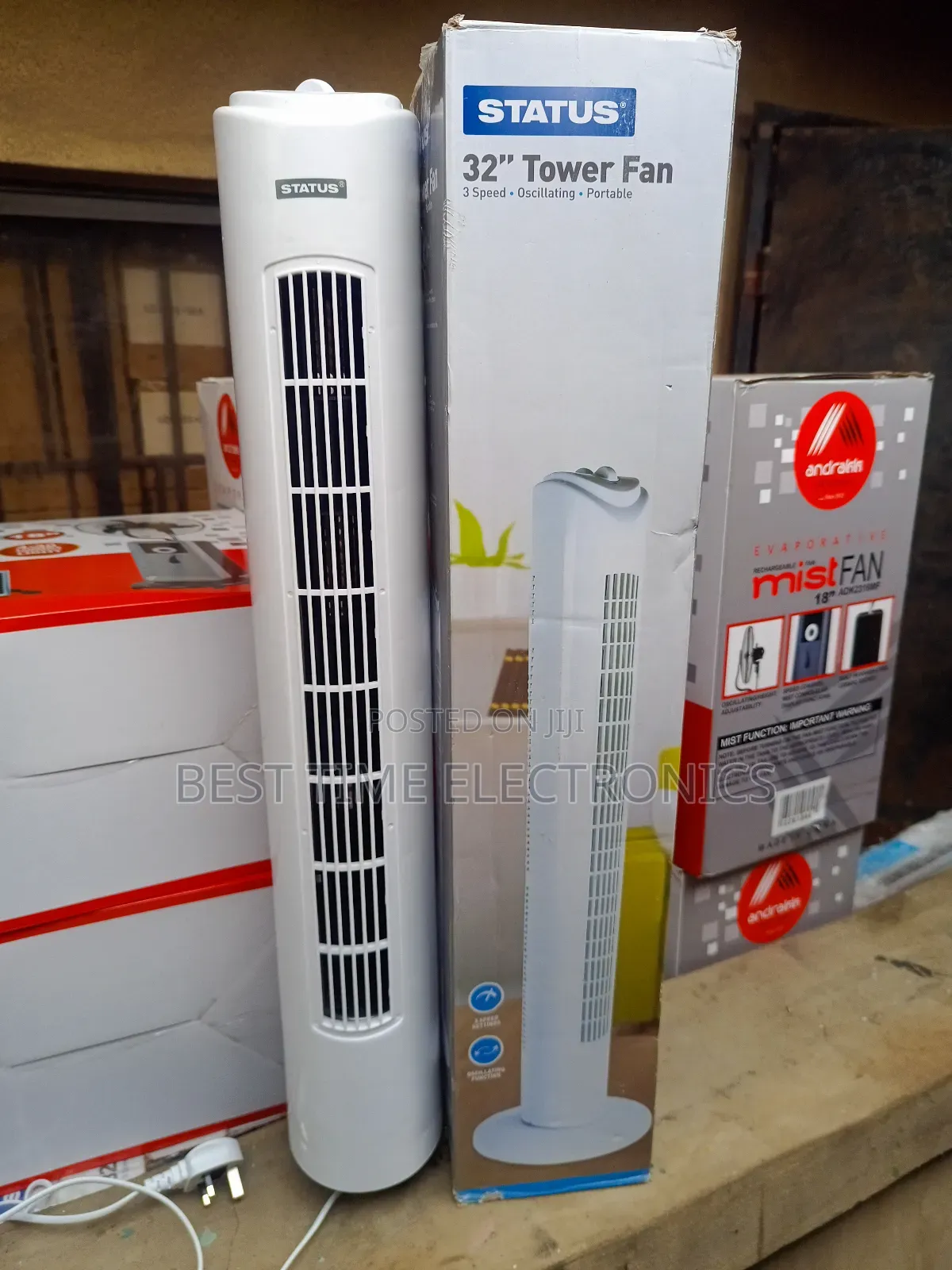 32" Status Electrical Tower Floor Fan