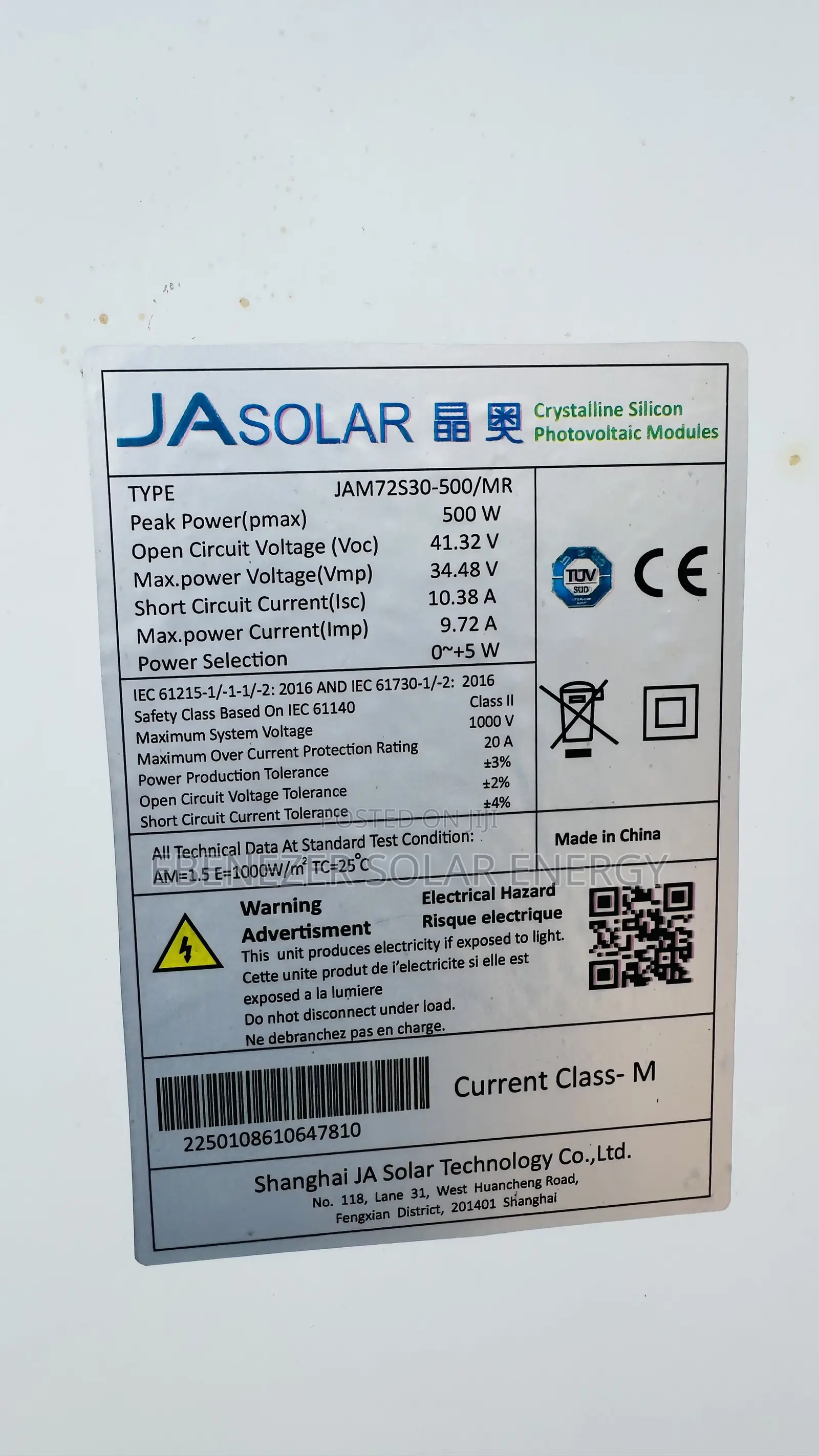 500w Ja Solar Panels