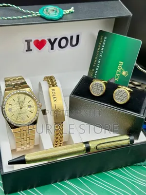 Rolex Men's Watches, Bracelet, Cufflinks and-Pen Set Gold Set