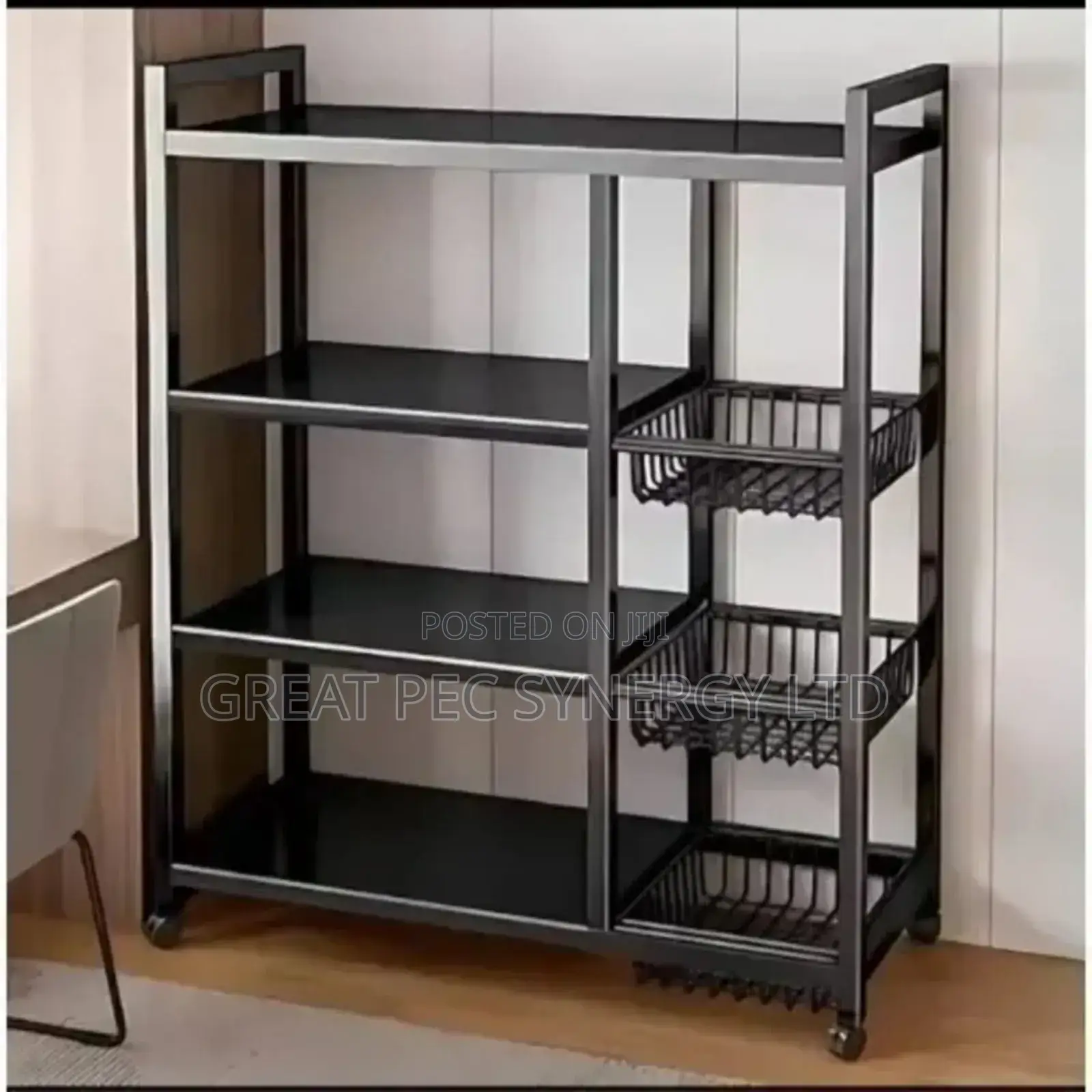Standing Kitchen Rack With 3 Baskets