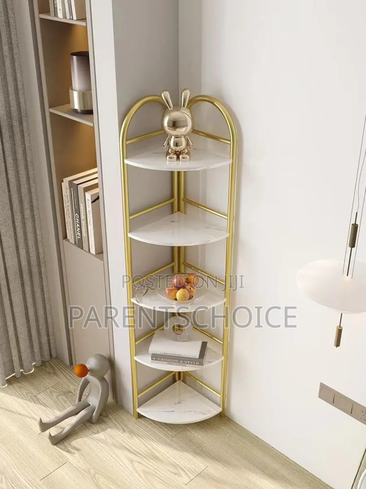 5 Layer Luxury Gold Corner Shelf