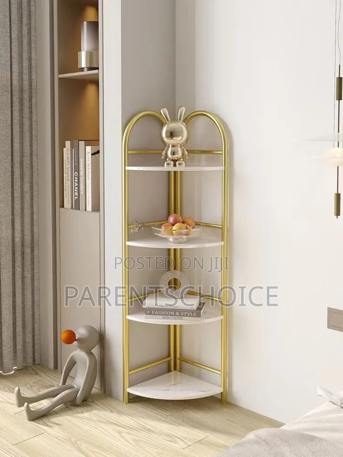 5 Layer Luxury Gold Corner Shelf