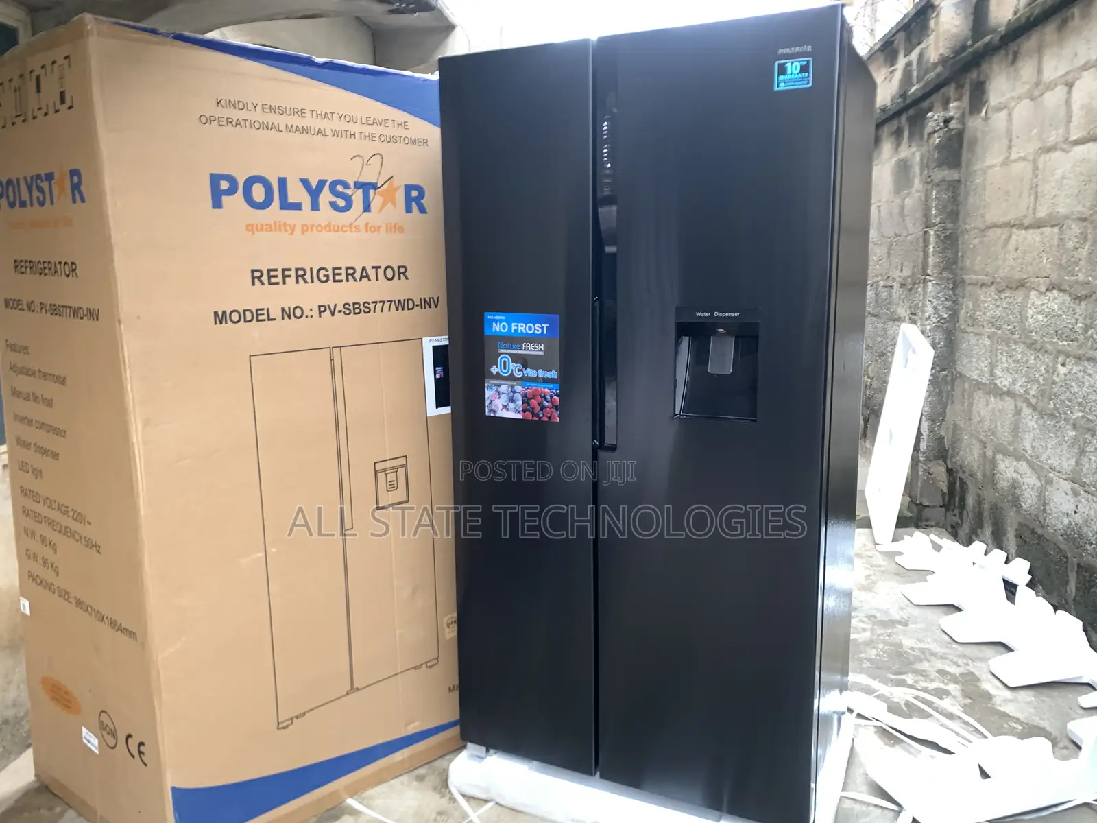 Polystar 620l SXS Refrigerator, Black Finish