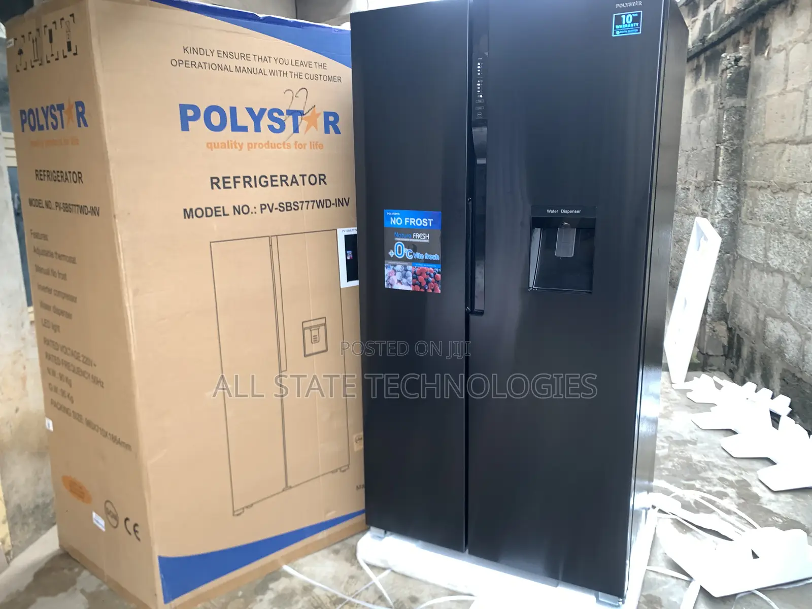 Polystar Side-by-Side Inverter Fridge Pv-Sbs776wd-Inv