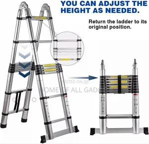 Ladders Telescoping Ladder 12.5 Ft Dual Purpose Aluminum