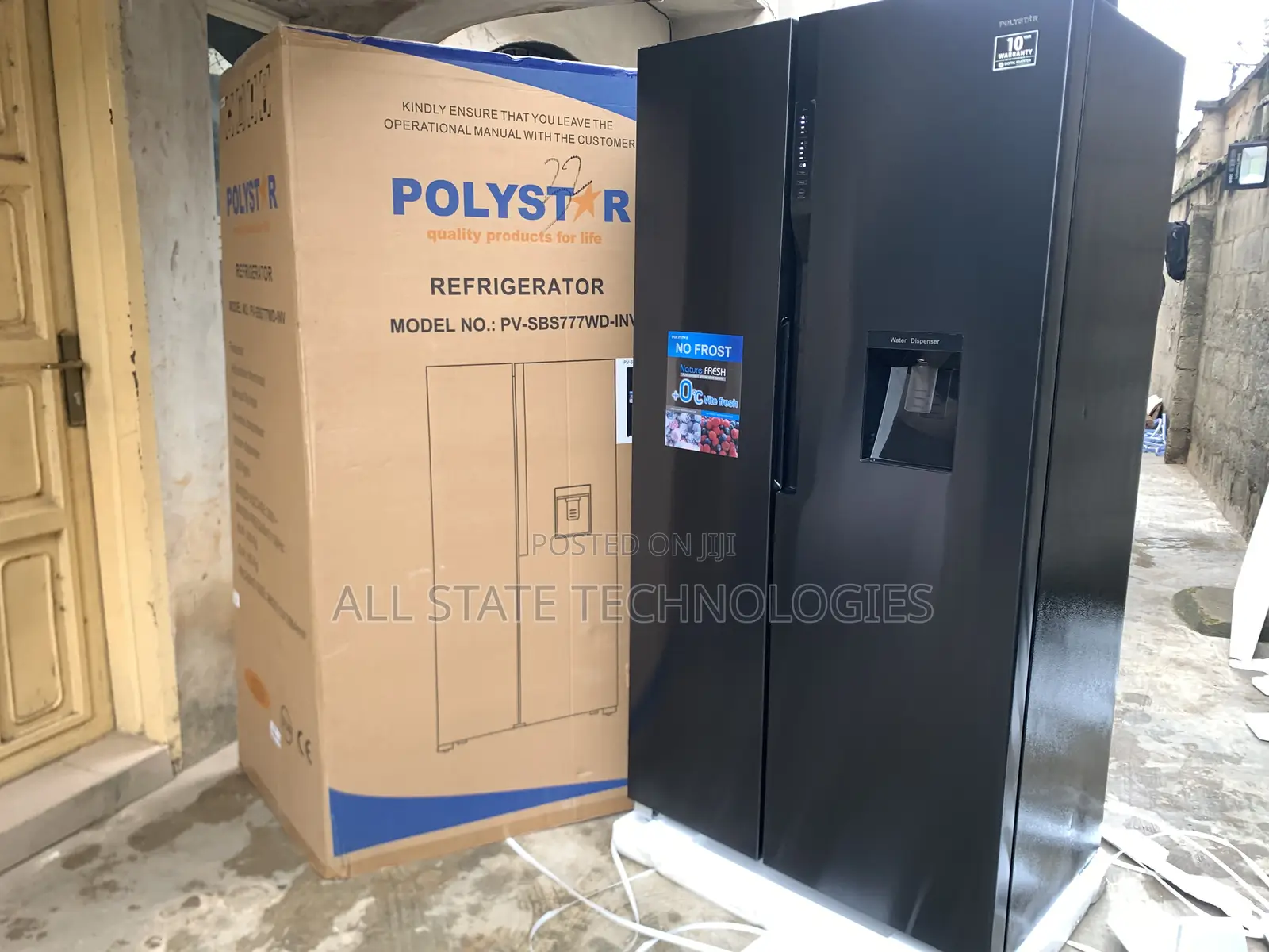 Polystar Pv-Sbs776wd-Inv Stylish Black 620l Fridge