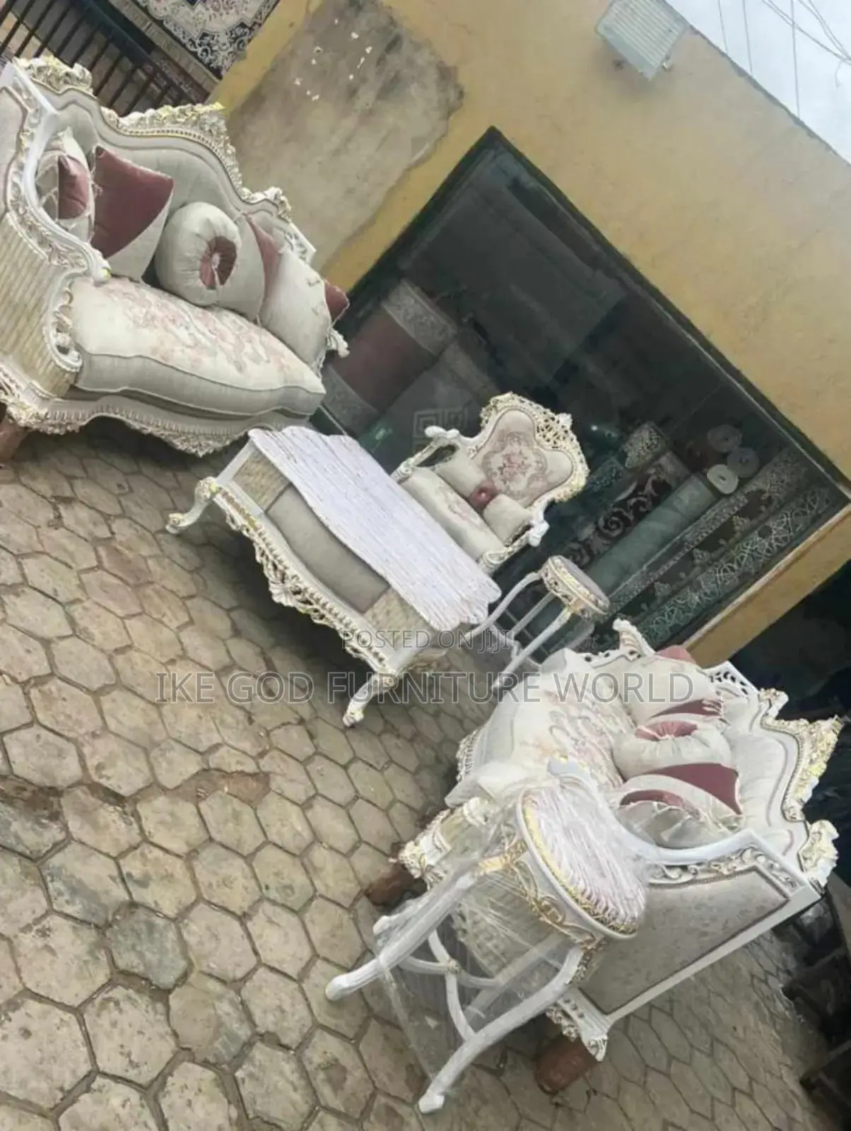 Complete Set of High Quality Turkish Royal Fabric Sofa Chair