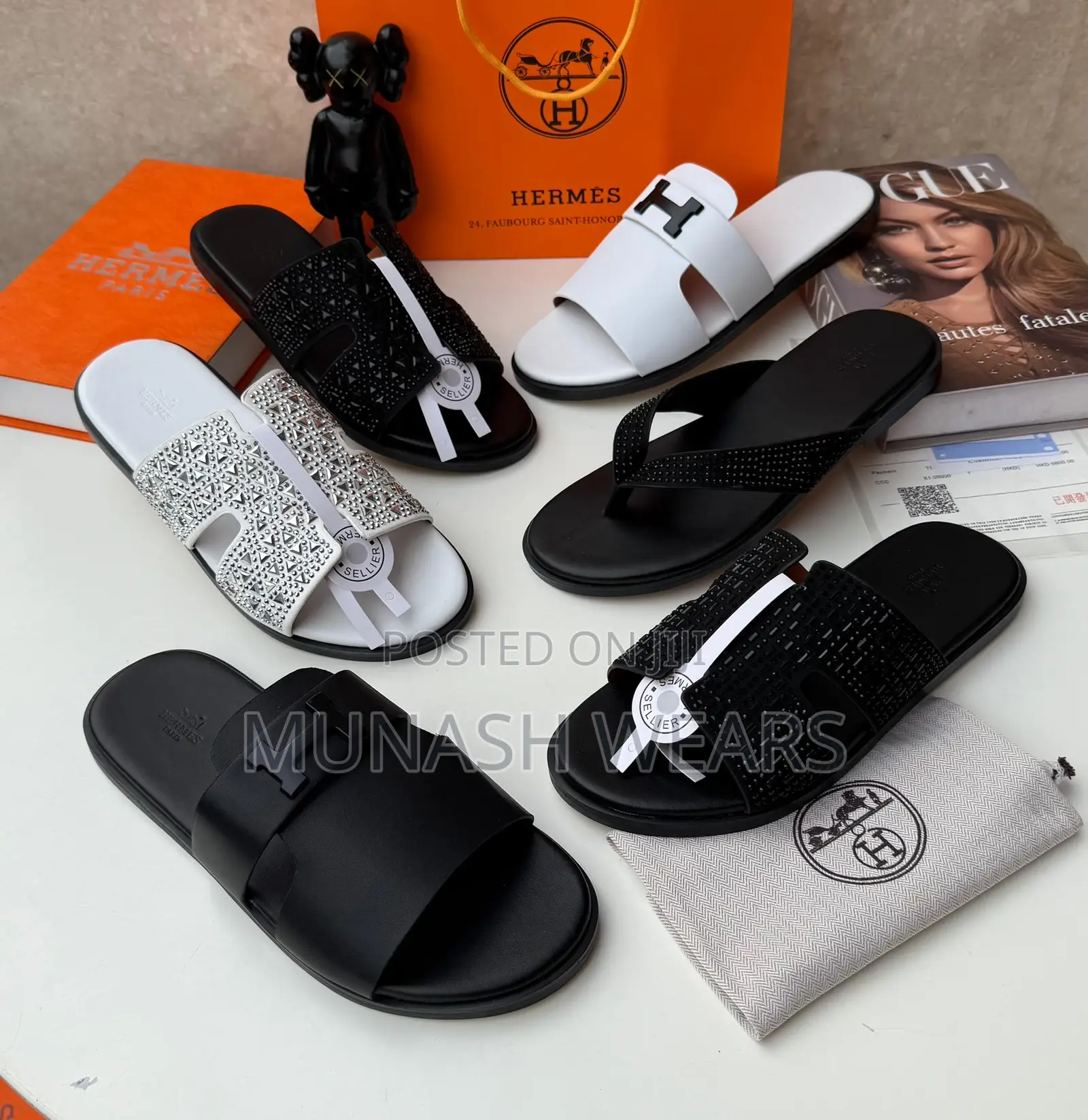 Hermes Leather Slipers 40-46 Available