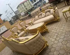 Complete Set of High Classic Turkish Royal Fabric Sofa Chair
