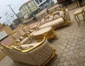 Complete Set of High Classic Turkish Royal Fabric Sofa Chair